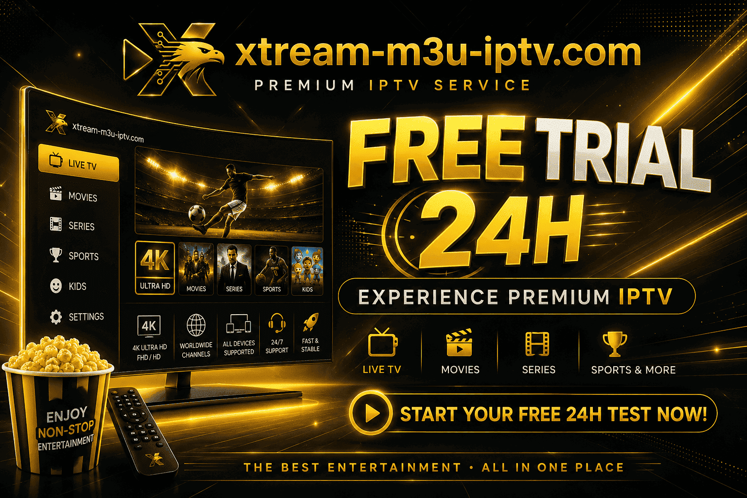 xtream m3u iptv IPTV FREE Trial 24H Experience EAGLE AND EAGLE 4K Now