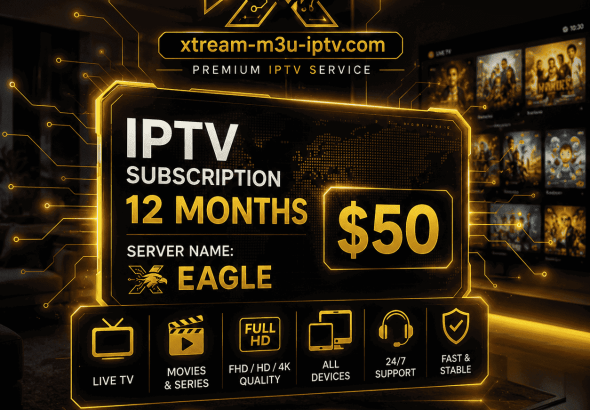 xtream m3u iptv IPTV Subscription 12 Months eagle