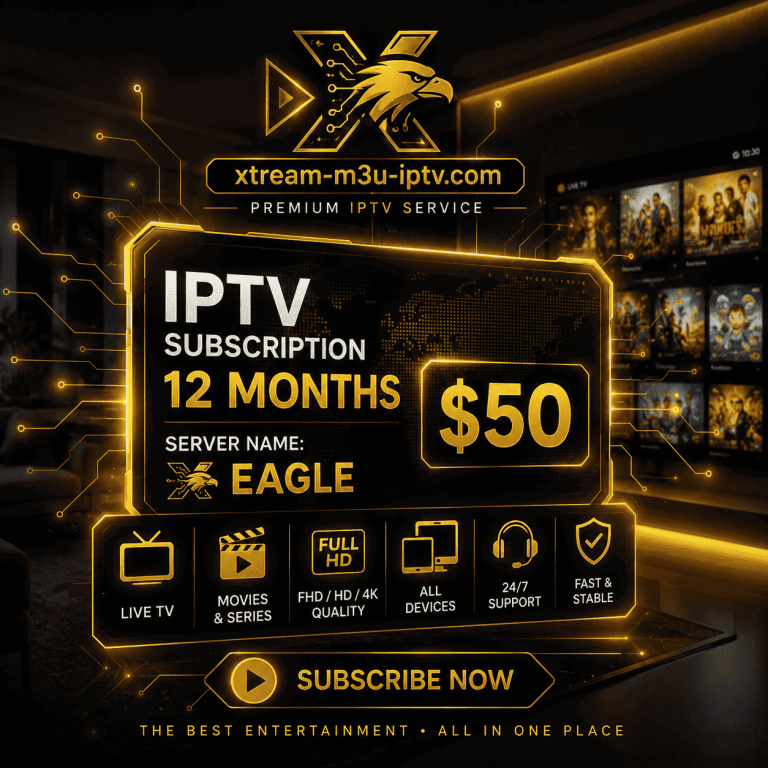 xtream m3u iptv IPTV Subscription 12 Months eagle