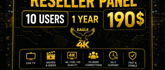xtream m3u iptv Reseller Panel 10 users 1 year