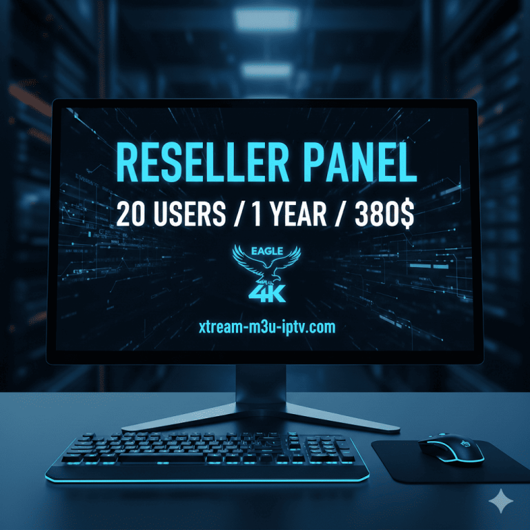 xtream m3u iptv Reseller Panel 20 users 1 year 380$