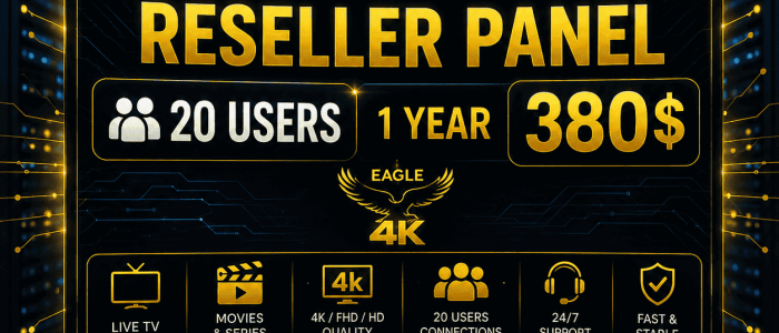 xtream m3u iptv Reseller Panel 20 users 1 year