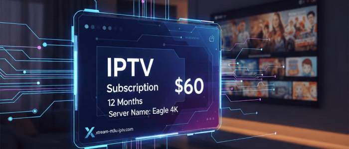 xtream m3u IPTV Subscription 12 Months 60$